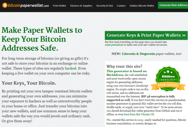 bitcoinpaperwallet [.] com hjemmeside