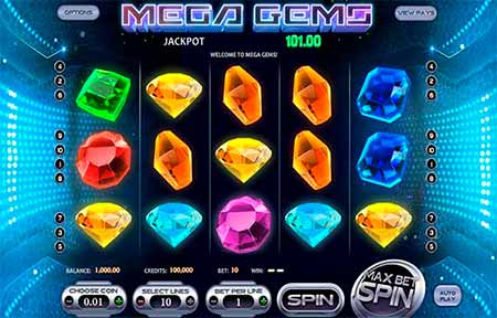 Mega Gems plads og perle tema slot spil i CryptoWild.