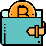 Lompakko Bitcoin-kuvakkeella