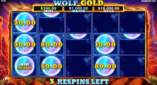 Wolf Gold slot bonusspil.