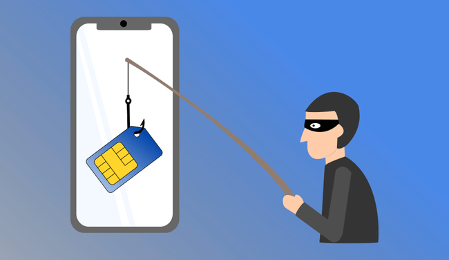 cyberkriminalitet, der fisker en sim fra en mobiltelefon